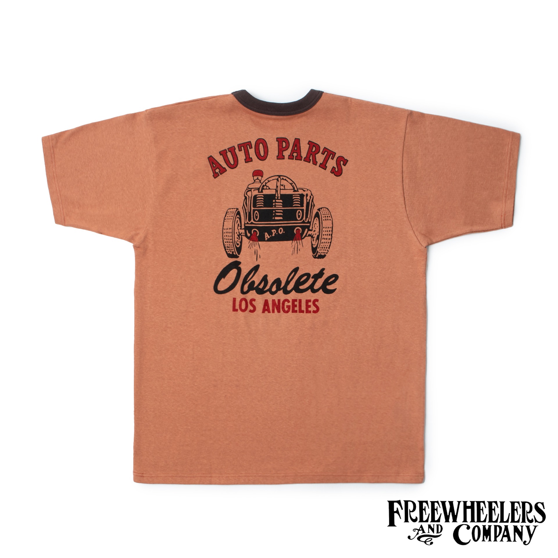  [POWER WEAR]  AMERICAN MOTOR CULTURE  “AUTO PARTS OBSOLETE”  (Old Rose x Charcoal Black)